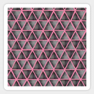 Abstract seamless pattern with ultimate grey and shining grey watercolor triangles on pink background. Best for the print, fabric, poster, wallpaper, cover and packaging, wrapping paper. Magnet